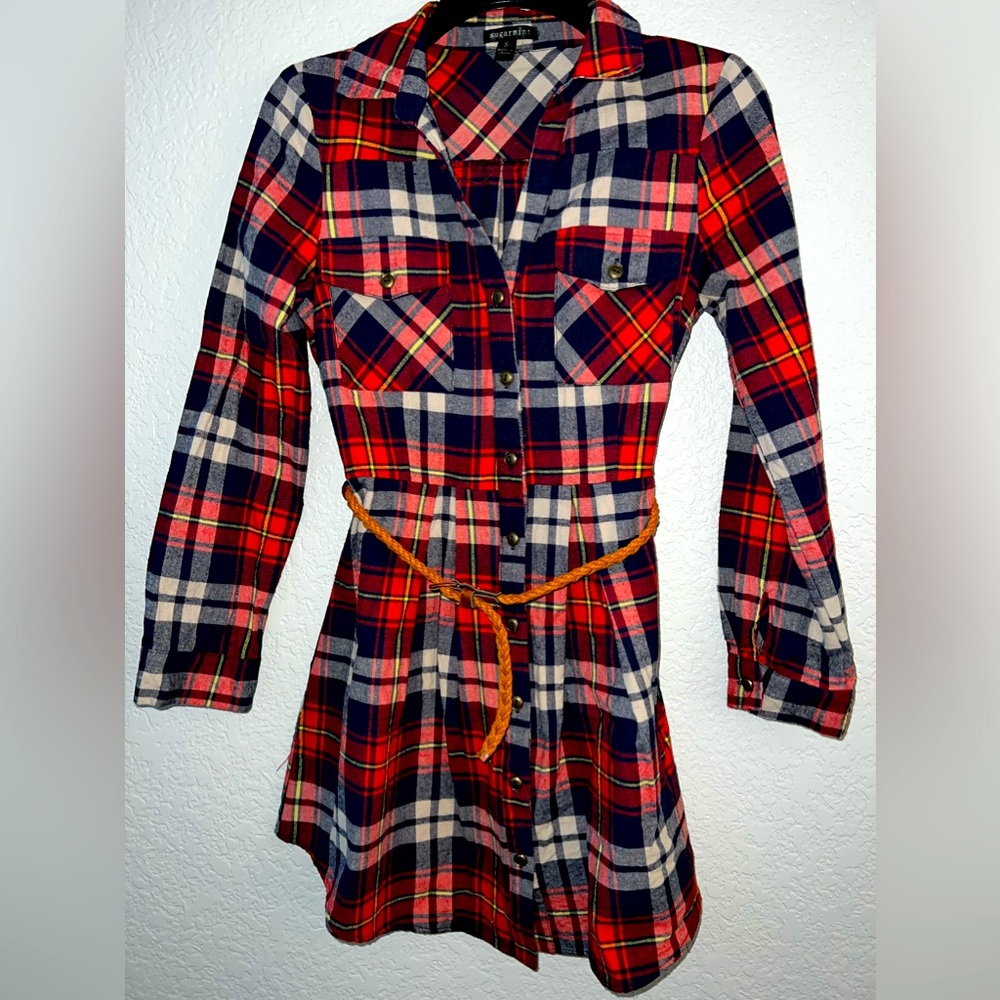 Sugarmint Buffalo Plaid Dress